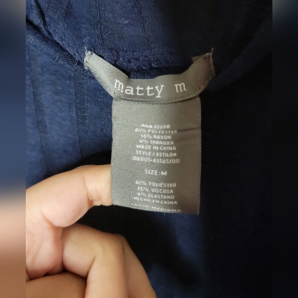 Matty M navy blue mock neck long sleeve tunic - Picture 8 of 8